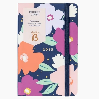 Obrázek Busy B Taschenkalender von Januar bis Dezember 2025 Marineblau Gänseblümchen A5 Wochenübersicht Planer mit Raum für Notizen
