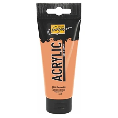 Obrázek KREUL 84141 Solo Goya Acrylic, 100ml tuba v terakotě, krémová mnohostranně použitelná akrylová barva ve studijní kvalitě, na vodní bázi, rychle a matně schnoucí, dobře krycí, vodotěsná