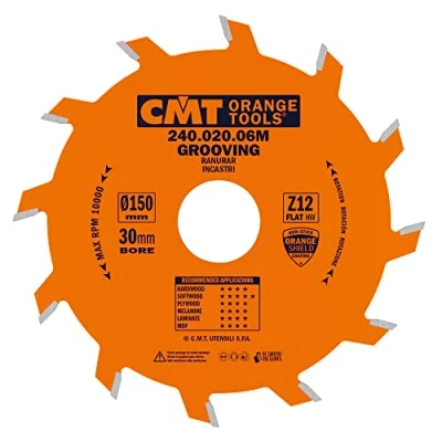 Obrázek CMT ORANGE TOOLS 240.020.06M NUTKREISSÄGEBLATT 150X2X30 Z=12 FLACHZAHN