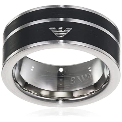 Obrázek Emporio Armani Pánský prsten EGS2032040, stříbrná / černá, 65 DE