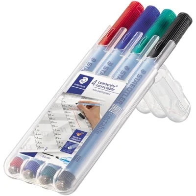 Obrázek STAEDTLER Lumocolor 305M WP4 1 fóliová tužka, correct M Box, 4 kusy