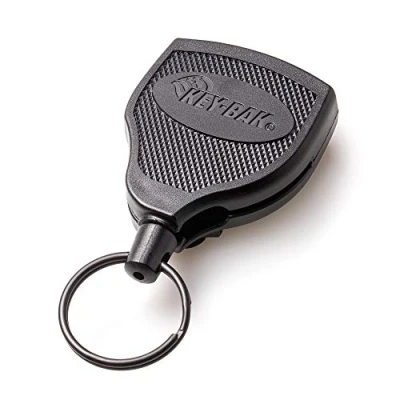 Obrázek KEY BAK S48 zatahovací cívka, 121,9 cm kabel z ušlechtilé oceli, robustní polykarbonátový kryt, ocelová černá, 5,79 x 1,78 8,64
