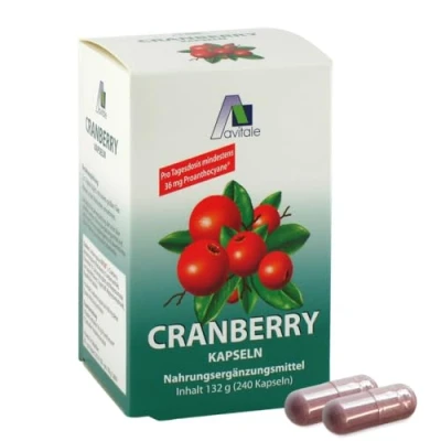 Obrázek Avitale Kapsle z brusinek 400 mg, 132 g, 240 kusů (balení 1 ks)