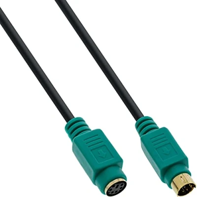 Obrázek InLine 13343H PS/2 prodloužení, konektor / zdířka, 3m PC99, zelený konektor, PREMIUM