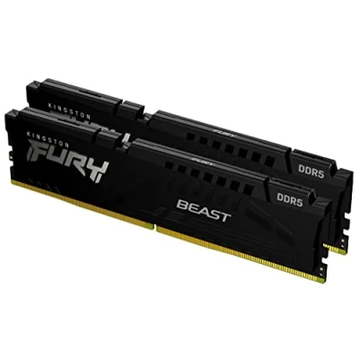 Obrázek Kingston FURY Beast černý 32 GB (2x16GB) 5600MT/s DDR5 CL40 DIMM Desktop herní paměť Kit se 2 KF556C40BBK2