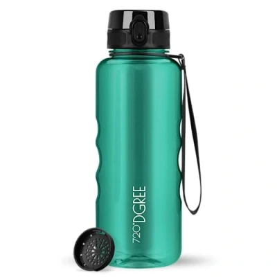 Obrázek 720DGREE láhev na pití 1,5 l &quot;uberBottle&quot; crystalClear + sítko bez BPA vodu pro sport, gymnastiku, fitness, outdoor, turistiku velká sportovní z tritanu lehká, odolná proti