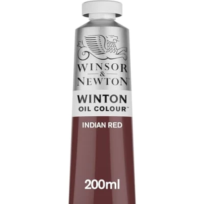 Obrázek Winsor &amp; Newton 1437317 Winton, jemná kvalitní olejová barva 200 ml tuba s rovnoměrnou konzistencí, odolná vůči světlu, vysoká krycí síla, bohatá na barevné pigmenty indická červená