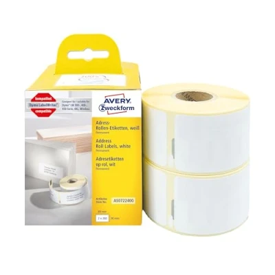 Obrázek Avery Zweckform AS0722400 Role etiket (etikety pro Dymo tiskárny, 89 X 36 mm) 520 kusů Bílá