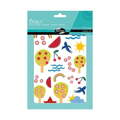 Obrázek Maildor AE034O Baby Packung Stickers (mit 6 Bögen in Format DIN A5, 14, 8 x 21cm, ideal für Kinder ab 2 Jahren, Jahreszeit) 1 Pack
