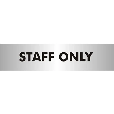 Obrázek Seco Schild mit Aufschrift &quot;Staff Only&quot;, 190 x 45 mm 2 mm, Acryl gebürstetem Aluminium Effekt