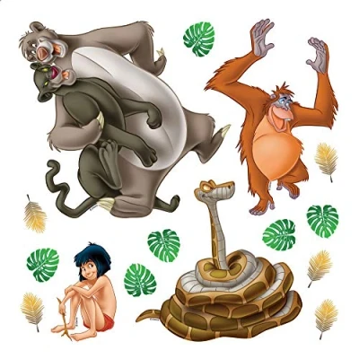 Obrázek Disney Kniha džunglí dětský pokoj samolepky na zeď, nástěnné tetování, chlapecká dekorace od AG Design 30 x cm DKs 1093