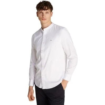Obrázek Tommy Hilfiger Herren Hemd Flex Poplin Solid Mao Regular Fit, Weiß (White), XXL