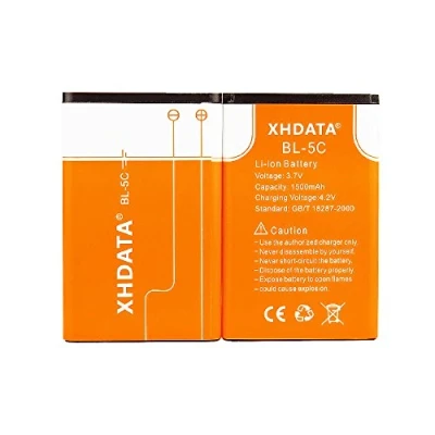 Obrázek XHDATA BL 5C 3,7V 1500mAh Wiederaufladbarer Akku für Radio 2 Stück Orange