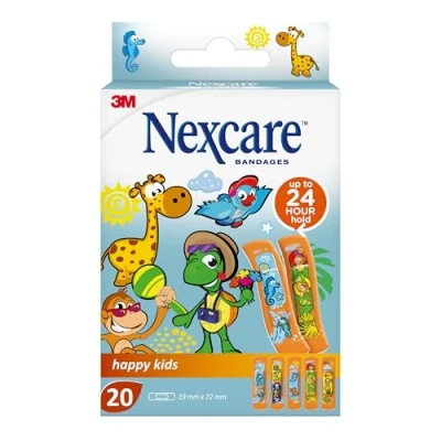 Obrázek Nexcare Náplast Happy Kids, 19 mm x 72 mm, 20/balení