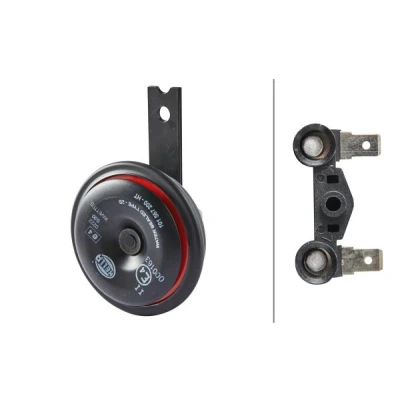 Obrázek HELLA Horn S90 12 V 113 dB(A) frekvenční rozsah: 415 Hz vysoký tón ECE barva pouzdra: červená/černá plochá přípojka 3AL 922 000 961