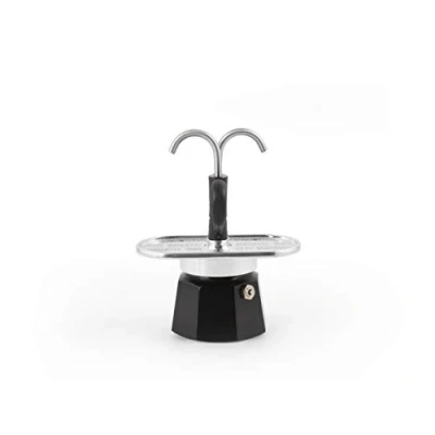 Obrázek Bialetti Das Mini Express Kandisky Moka Set enthält eine Kaffeemaschine für 2 Tassen (90 ml), schwarz, Aluminium