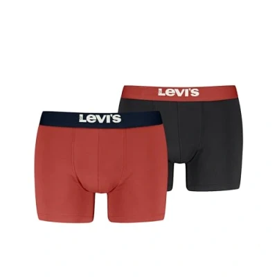 Obrázek Levi&#039;s MEN Solid Basic Brief 2 PACK Boxerky, Muži, Velikost: XXL, Red/black