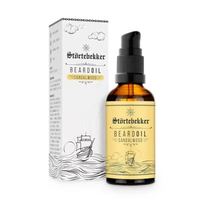 Obrázek Störtebekker® prémiový Olej na vousy santalové dřevo každodenní péče o pro 3denní až plnovousy 50 ml Beard Oil Vegan muže s příjemnou vůní Vysoce kvalitní složky