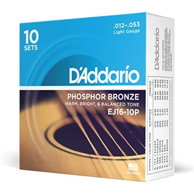 Obrázek D&#039; Addario EJ16 10P 10 sady Pack fosfor bronz L