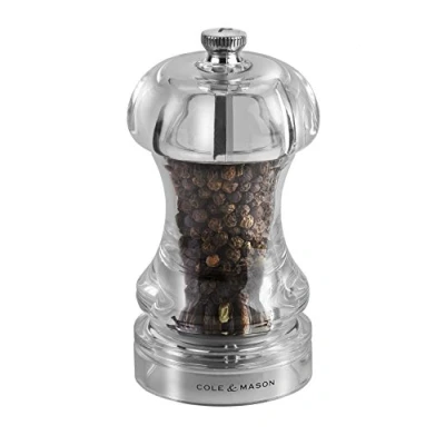 Obrázek Cole &amp; Mason 145 Capstan mlýnek na pepř, koření s nastavitelným mlýnkem, akryl, 115 mm, Precision+, obsahuje 1 x pepř