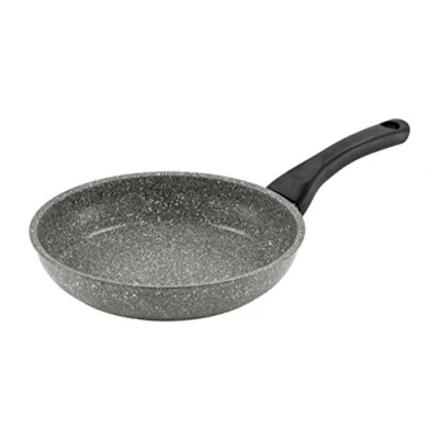 Obrázek Barazzoni monolitica Aluminium Bratpfanne Steinoptik mit marmotech beschichtet, und Boden Induktionsboden Aluminium/Stahl, Ø 20 cm, Made in Italy, Grau