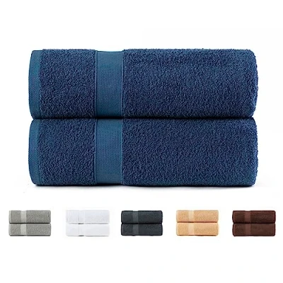 Obrázek Todocama 2 velké osušky, 100% bavlna, 550 g/m², extra měkké, velmi savé a rychleschnoucí, rozměry 100 x 150 cm, námořnická modrá