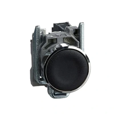 Obrázek Schneider Electric XB4BA21 tlačítkové tlačítko, Harmony XB4, kov, 22 mm, černé, bez nápisu, tlačítkové, šroubovací svorka, 1S
