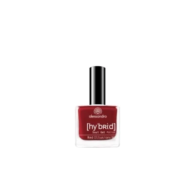 Obrázek alessandro HYBRID lak Red Illusion červený tón v pouhých 3 krocích perfektní nehty bez LED vydrží až 10 dní! 8 ml