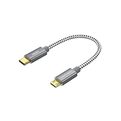 Obrázek CableCreation USB C na Micro 2. 0 kabel 20 cm, OTG typ k B kabelu, Hi Speed 480Mbit/s datový kompatibilní s MacBook (Pro), Galaxy S20, S20+,S8, S9, S10, Pixel 3 XL, 2 XL atd. šedý