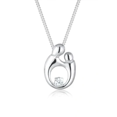Obrázek DIAMORE Řetízek na krk řetízek matka dítě elegantní Diamant (0,03 ct.) ze sterlingového stříbra 925, Fazetový brus,