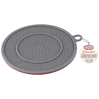 Obrázek Dr. Oetker Silikonová podložka Flexxibel Ø 18,5 cm, pod hrnec se zvláštním dvoubarevným vzhledem, chňapky pro formy na pečení a zapékání žáruvzdorná do 230 C