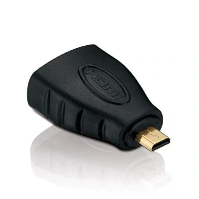 Obrázek HDSupply X HA050 Micro HDMI konektor na zdířku adaptér (pozlacený, FullHD, 1080p) černý