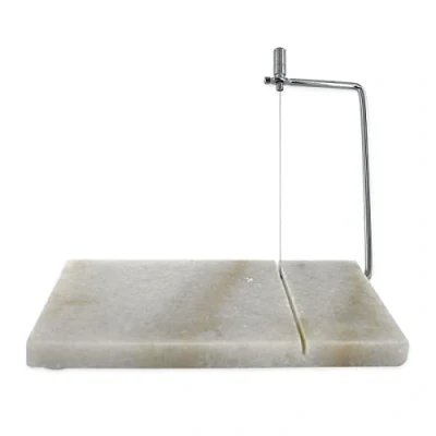Obrázek Fackelmann Coupe Foie Gras Avec Plateau 22259 Fettleberschneider mit Tablett, Edelstahl, Marmor, Weiß, 23 x 15 1,7 cm