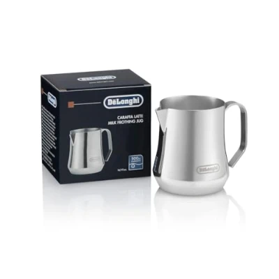 Obrázek De&#039;Longhi Melkkan DLSC069, voor Handmatig Opschuimen, ergonomická rukojeť na ruce, kapacita 500 ml, Roestvrij Staal
