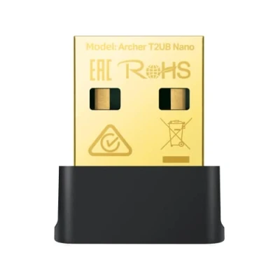 Obrázek TP Link Archer T2UB nano AC600 Wi Fi Bluetooth 4.2 USB adaptér (2,4 GHz 200 Mbps, 5 433 velikost, podporuje Win 11/10/8.1/8/7, standardy šifrování WPA3, 4.2)