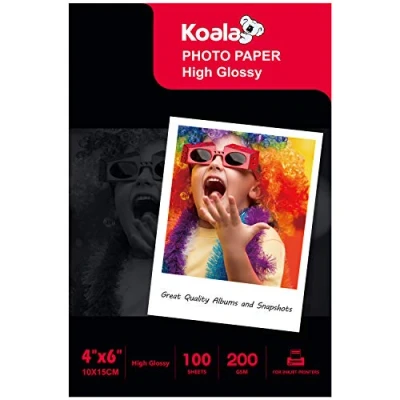 Obrázek Koala Inkjet Hochglänzend Fotopapier 10x15 cm, 200g/m², 100Blatt, für Canon Epson HP Tintenstrahldrucker