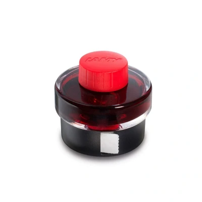 Obrázek Lamy T 52 inkoust 829 inkoustové sklo v červené barvě s nádobkou na sběr inkoustu a integrovanou rolí hasicího papíru 50 ml 1208932