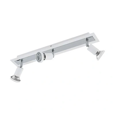 Obrázek EGLO LED stropní svítidlo Sarria, se 3 žárovkami, bodové světlo z kovu, lampa do obývacího pokoje v bílé, chrom, bodová světla vč. osvětlovacího prostředku GU10, teplá bílá