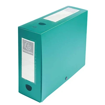 Obrázek Exacompta 59933E Sběratelský box OPAK 100 mm s patentkou z neprůhledného plastu pro DIN A4 Archivbox na sešity kreslení Sběratelské desky zelené