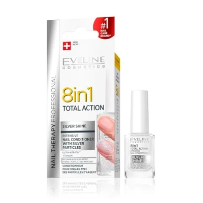 Obrázek Eve Line 8in1 Total Action Conditioner na nehty s Stříbrná Částicemi, 12 ml