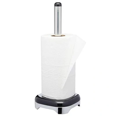 Obrázek KitchenCraft Lovello Küchenrollenhalter, Freistehender Zewa Rollenhalter, Zewarollenhalter aus hochwertigem Aluminium, Abroller Küchenrolle und Papierrollenhalter Metall, Schwarz, 35 x 14 cm