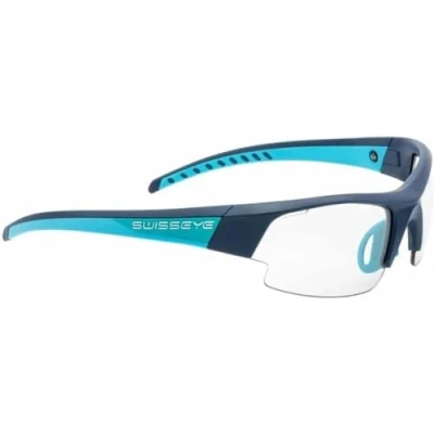 Obrázek Swisseye Gardosa Re+ S sportovní brýle (100% UVA, UVB a UVC ochrana, nastavitelná oblast nosu pogumované kancelářské klouby, netříštivý materiál TR90, vč. pouzdra), tmavě modrá matná/tyrkysová