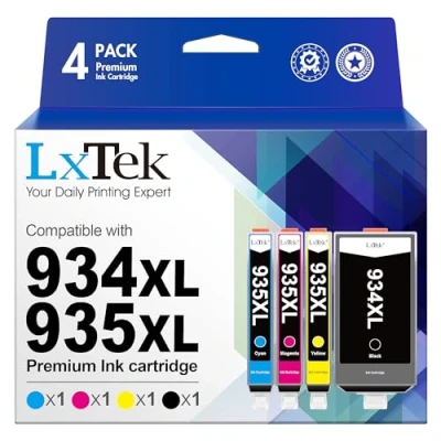Obrázek LxTek 934XL 935XL Multipack patrony do tiskárny kompatibilní s HP 934 935 pro Officejet 6830 6820 6230 (balení 4 ks)