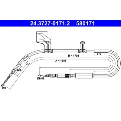 Obrázek Kabel, parkovací brzda ATE 24.3727 0171.2