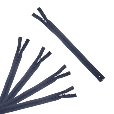 Obrázek Trimz 15 cm Langer Reißverschluss mit 4 mm Zähnen, Marineblau, 5 Stück, Polyester, Navy, 38 cm,