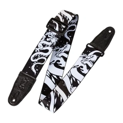 Obrázek Levy&#039;s Leathers MPD2 013 Popruh na kytaru Prints Polyester Leather Ends 2&quot;&quot; Monochromatický design&quot;