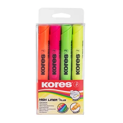 Obrázek Kores TM36040 sada zvýrazňovačů, 1 ks, 4 barvy