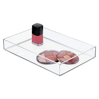 Obrázek Úložný box iDesign do koupelny, kuchyně nebo kanceláře, extra velký se zásuvkami z plastu bez BPA, stohovatelný kosmetický organizér na líčení, průhledný
