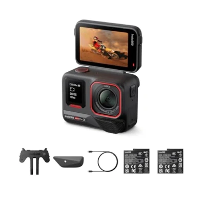 Obrázek Insta360 Ace Pro 2 balíček se dvěma bateriemi 8K vodotěsná akční kamera vyvinutá společností Leica, senzor 1/1,3&quot;, duální čipový systém, přední slabý výkon, nejlepší audio, Flipscreen a AI editing