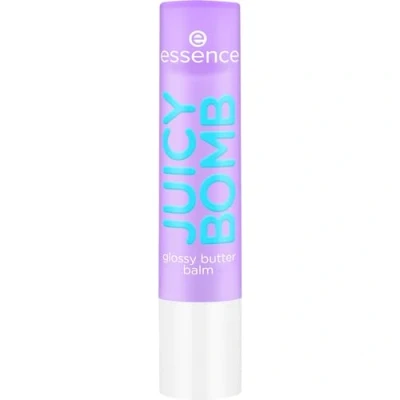 Obrázek essence JUICY BOMB glossy butter balzám, balzám na rty, č. 02, fialová, přírodní, lesklý, zářivě svěží, veganský, bez parabenů, mikroplastů, nanočástice zdarma, 1 balení (2,5 g)